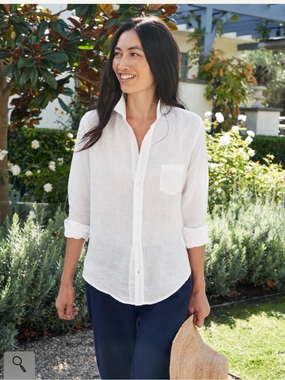 Frank & Eileen Barry white cotton button up blouse